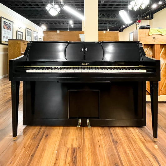 SOLD 1970 Duo Art Hardman Peck Satin Black 42" Commissioned Console Vintage Player Piano