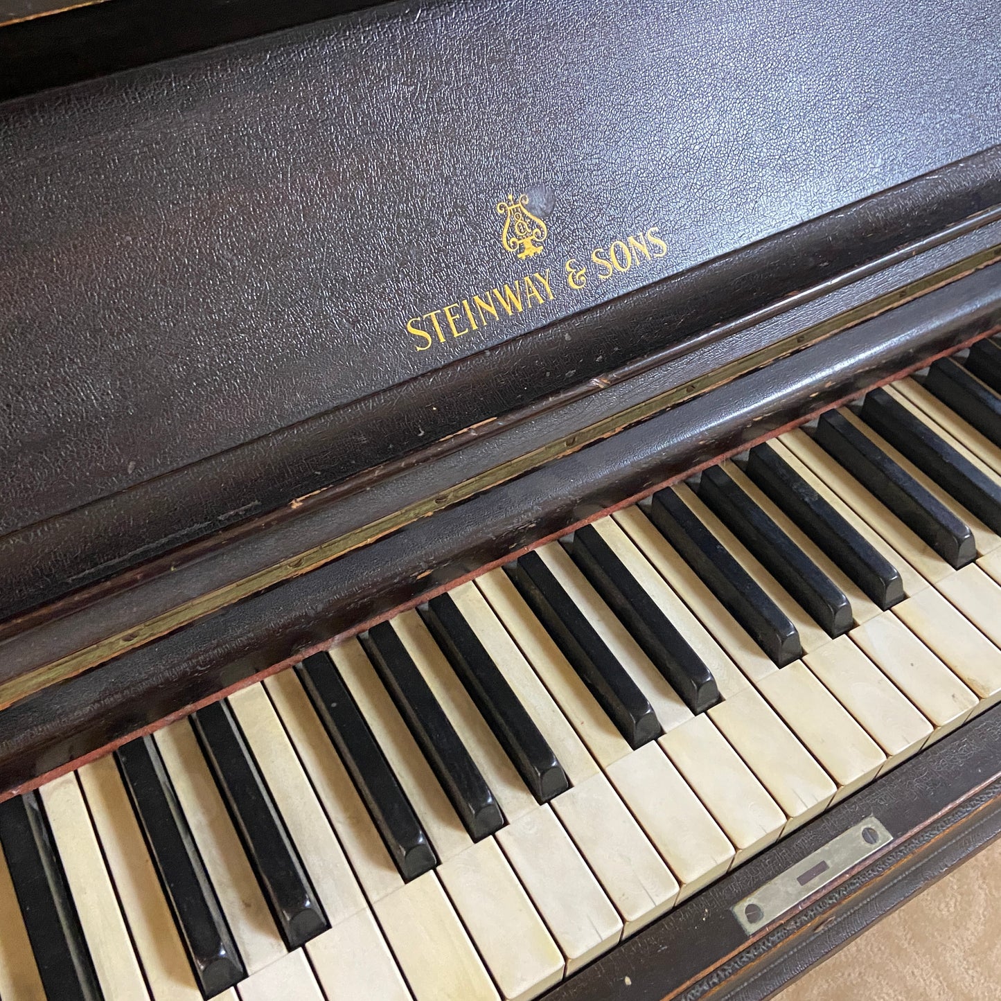 SOLD 1924 Steinway 49" Satin Black Upright Piano