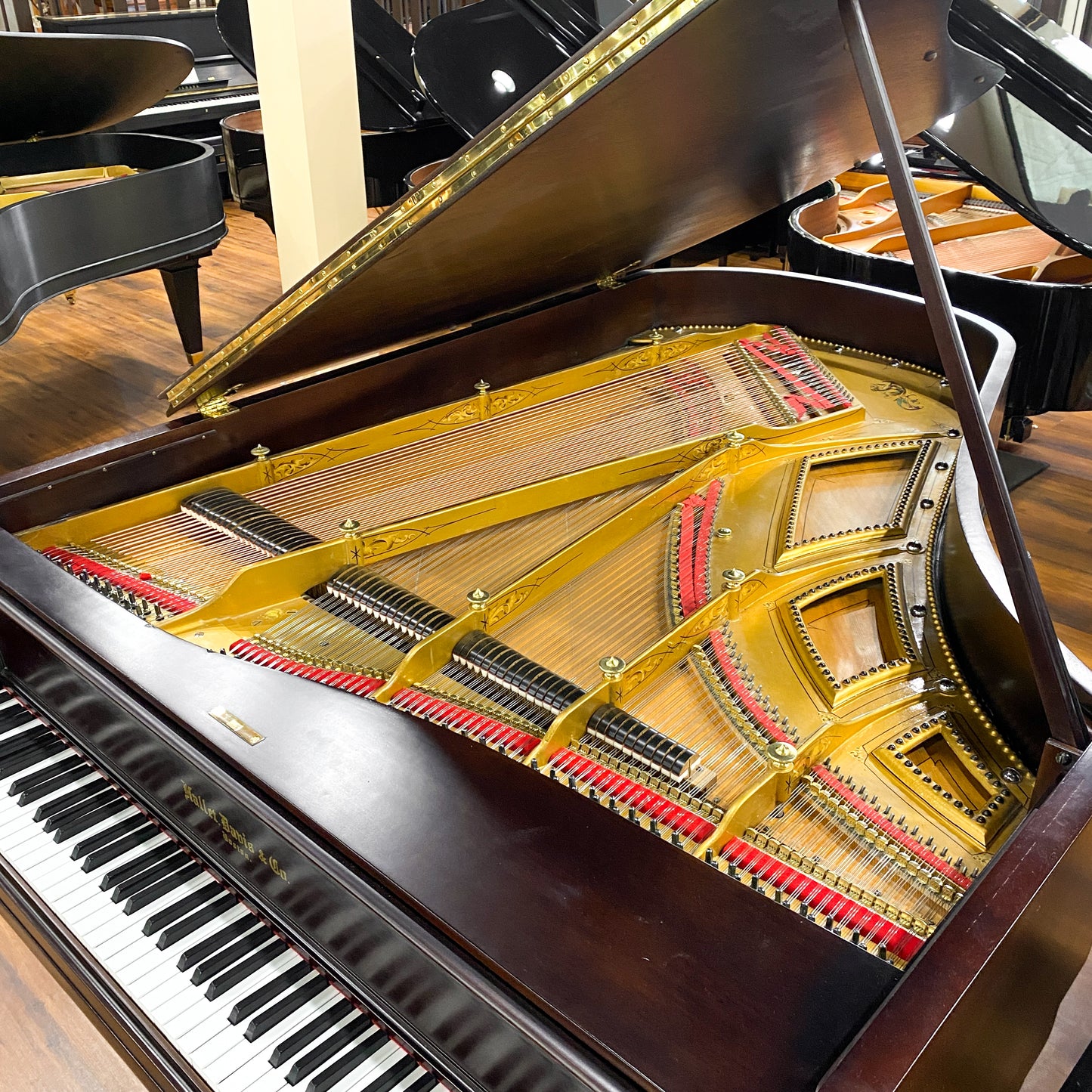 1885 Hallet Davis 6'8" Wood Finish Grand Piano