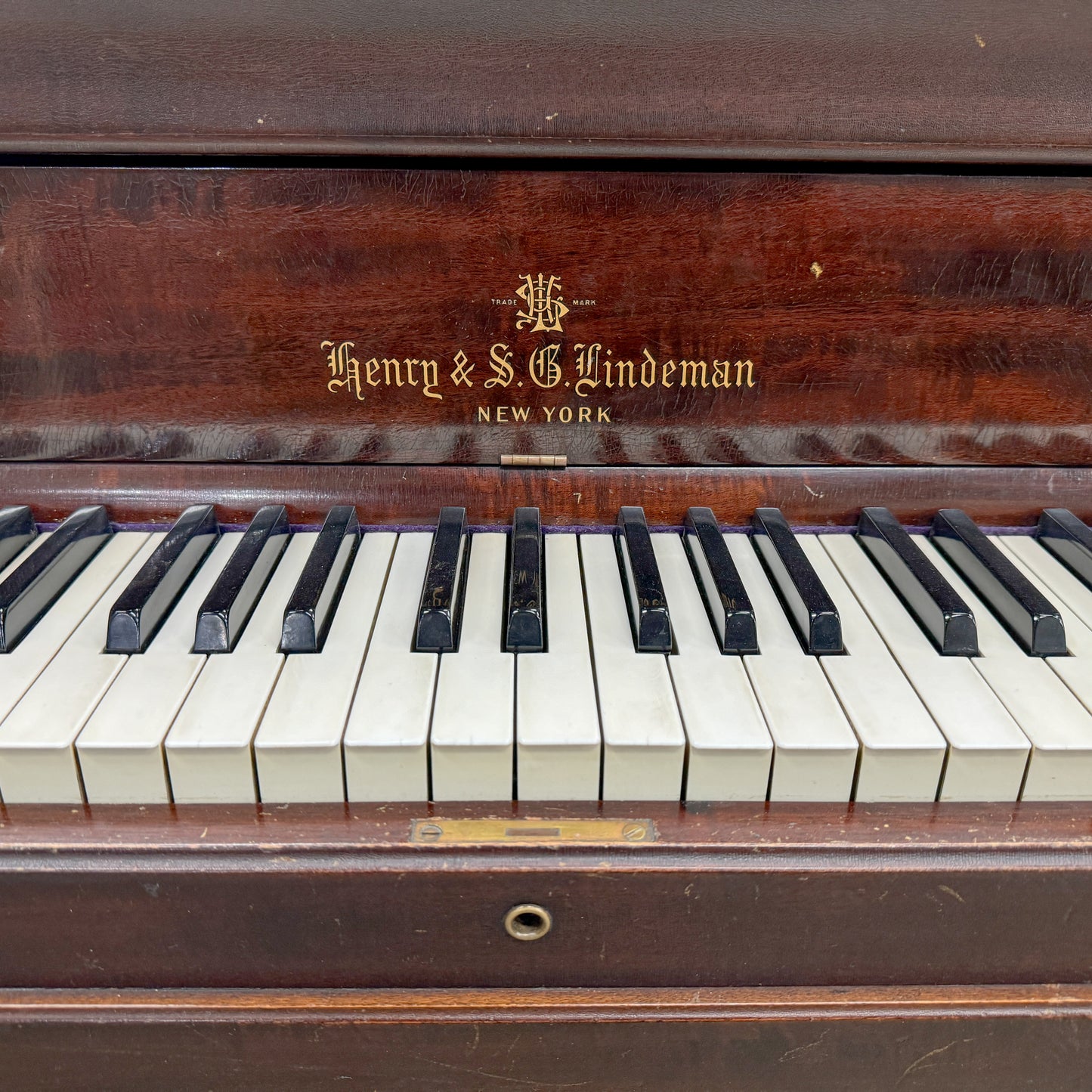 SOLD 1907 Henry & Lindeman Polished Wood Finish Commissioned Grand Piano