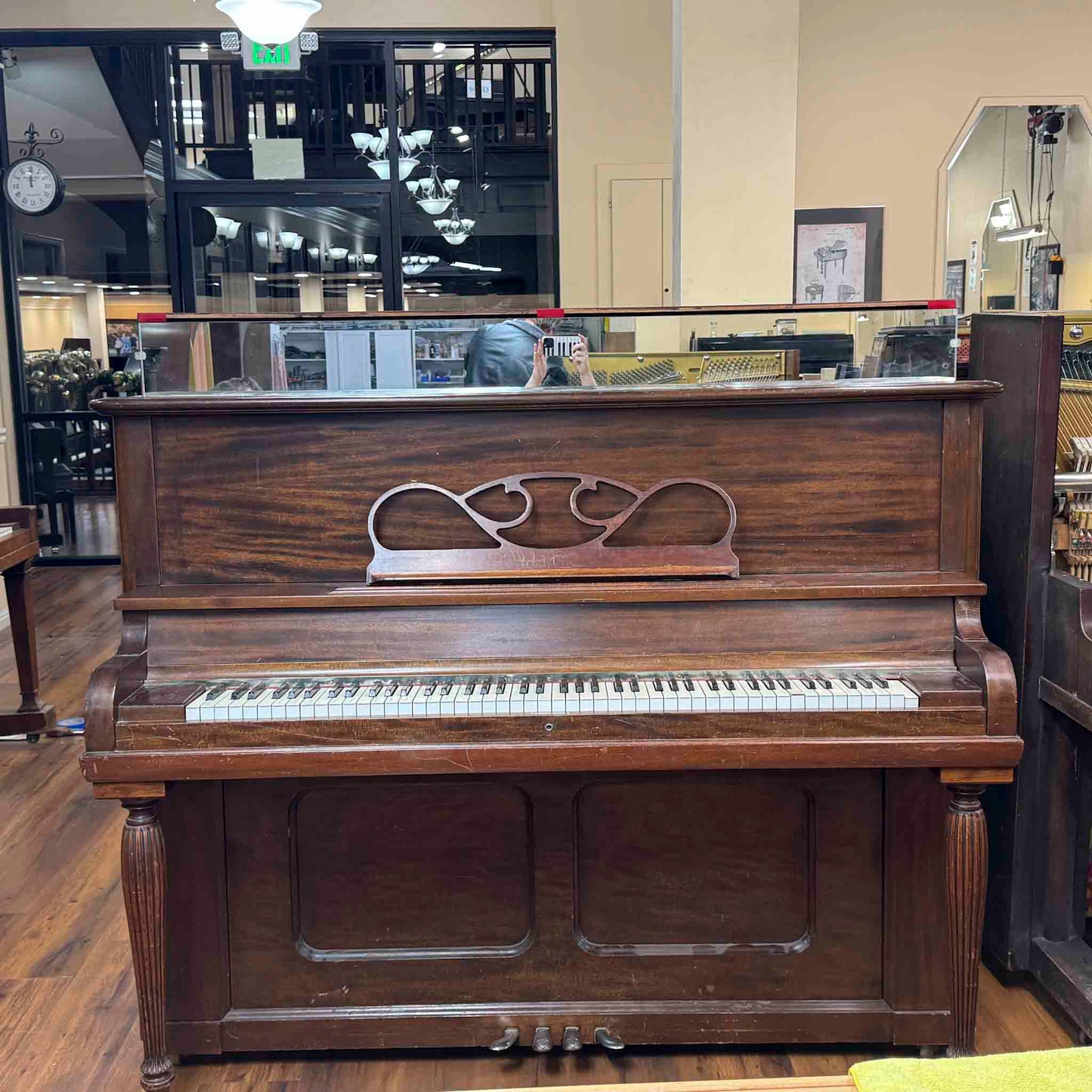 HEIRLOOM RESTORATION 1896 Crown 57" Wood Finish Commissioned Upright Piano