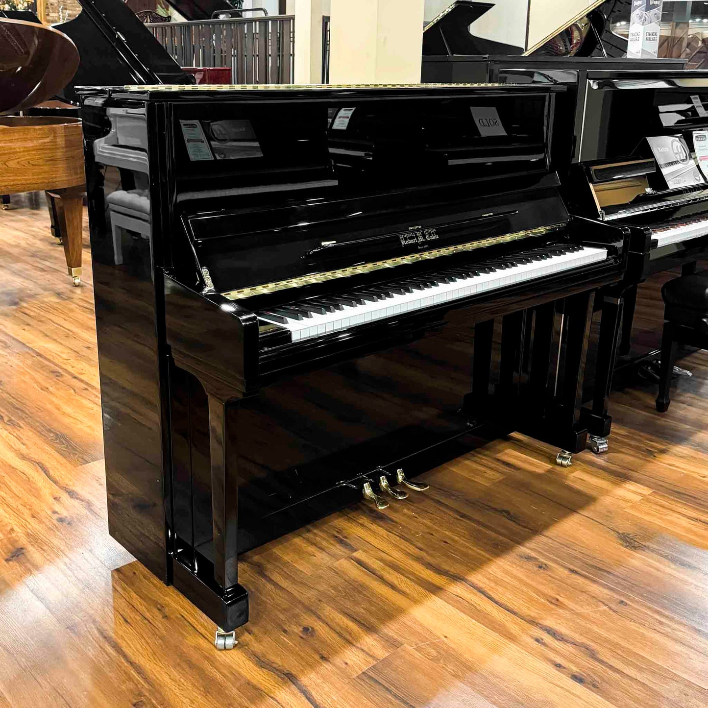 SOLD 2018 Hobart & Cable UH-22T 48" Polished Black Upright Piano