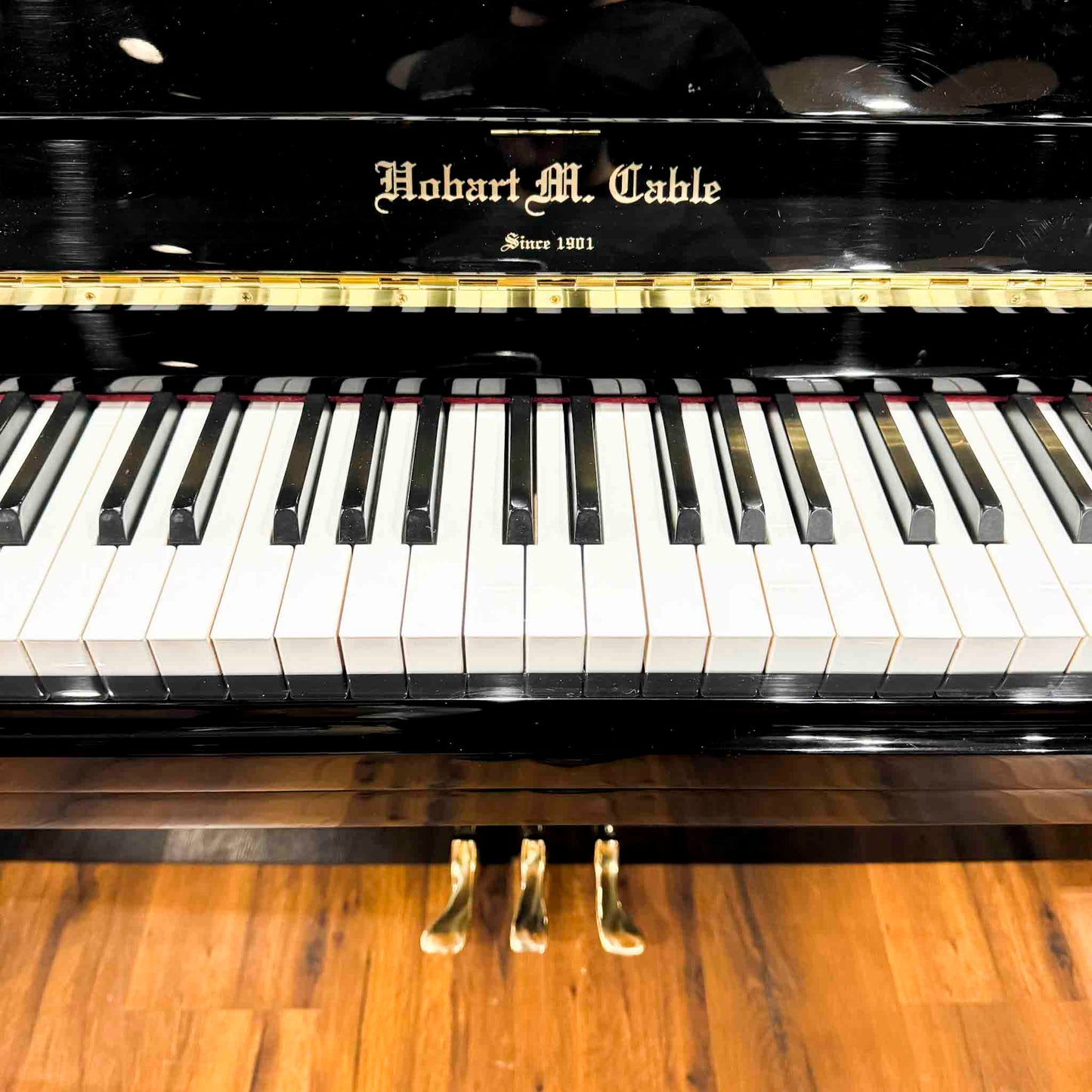 SOLD 2018 Hobart & Cable UH-22T 48" Polished Black Upright Piano