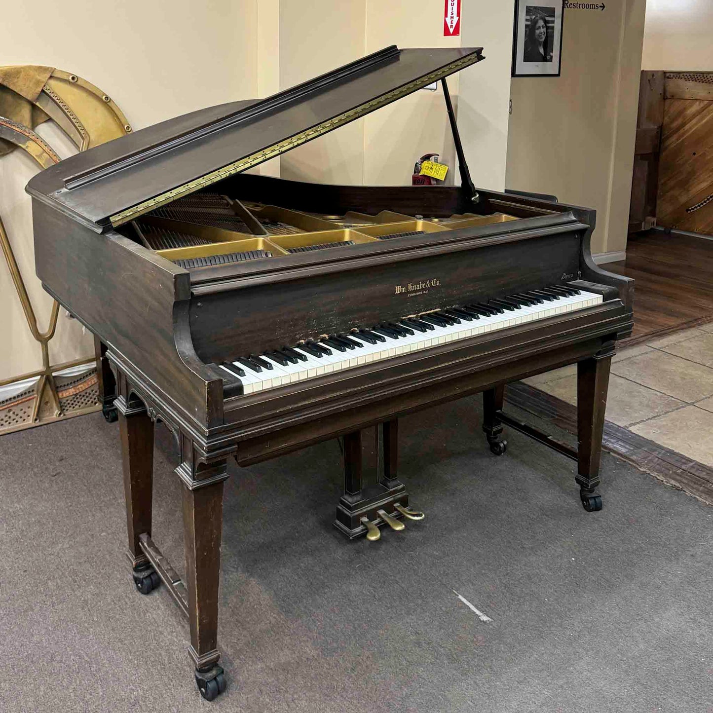 CURRENT SHOP WORK - 1935 Knabe 5'4" Wood Finish Commissioned Player Grand Piano