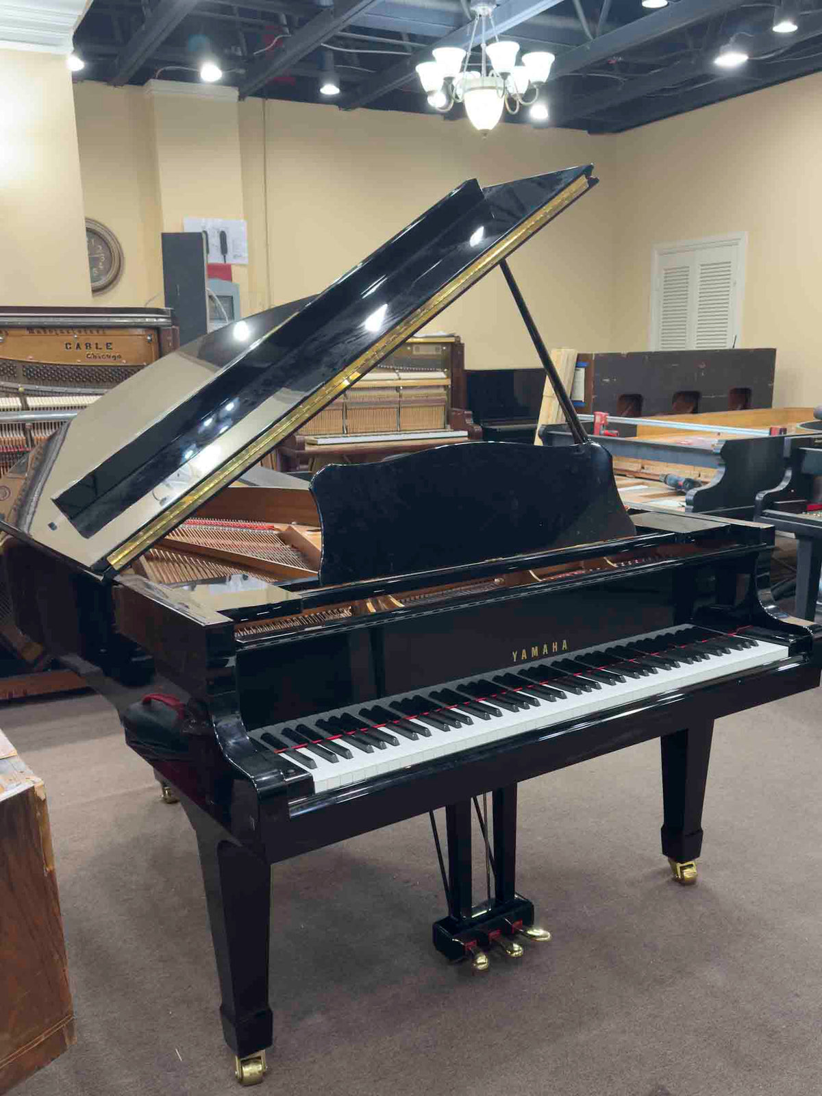 HEIRLOOM RESTORATION 2001 Yamaha C3 6'1" Polished Black Commissioned Grand Piano with Self-Playing QRS System