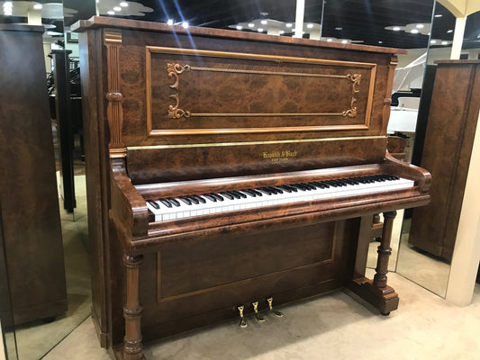 SOLD 1905 Kranich & Bach 54" Walnut Wood Finish Upright Piano