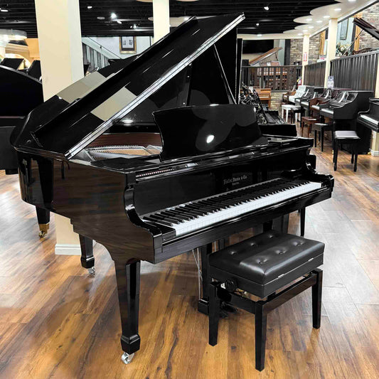 Hallet Davis 148 4'10" Nickel Trim Polished Black Baby Grand Piano