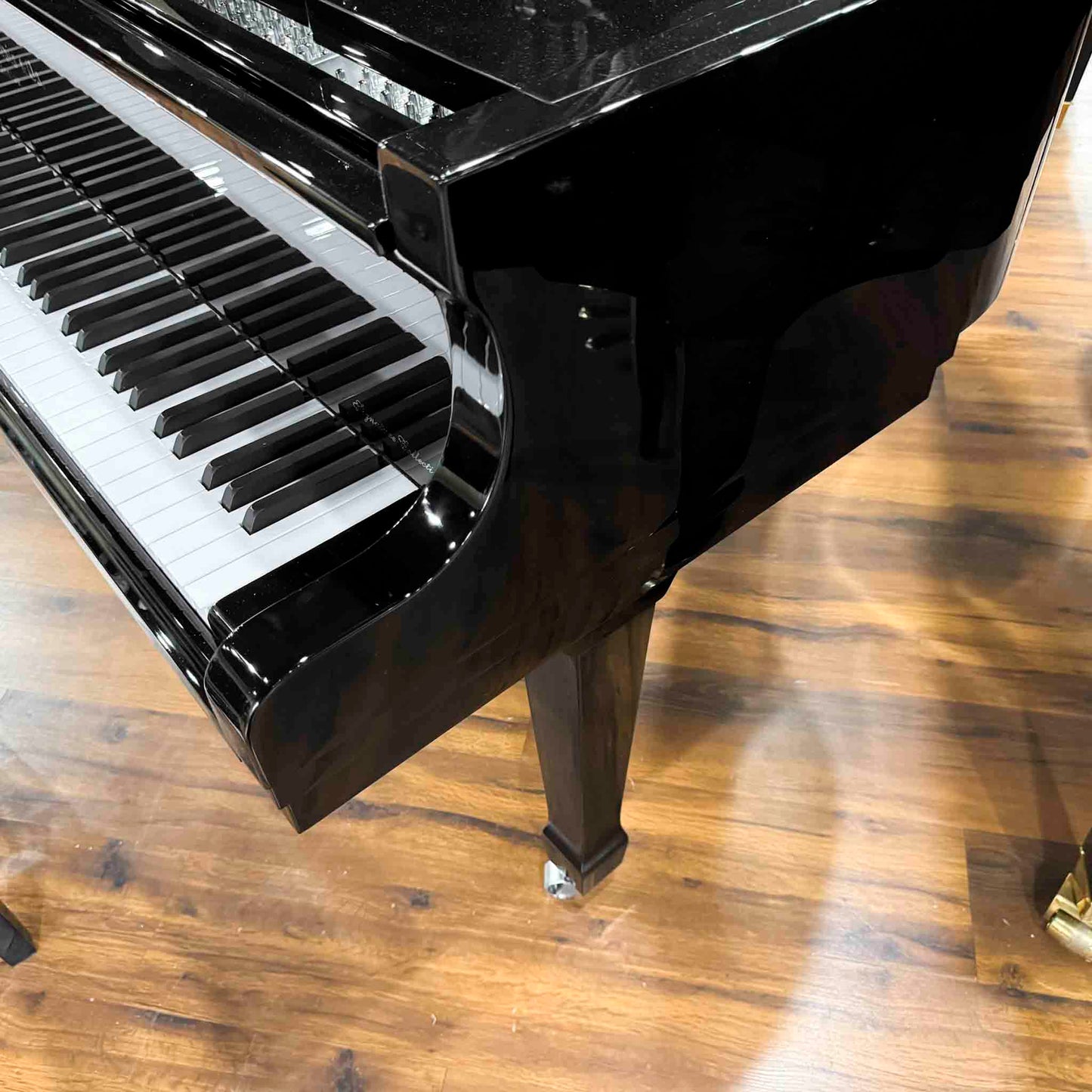 Hallet Davis 148 4'10" Nickel Trim Polished Black Baby Grand Piano with Self-Playing System