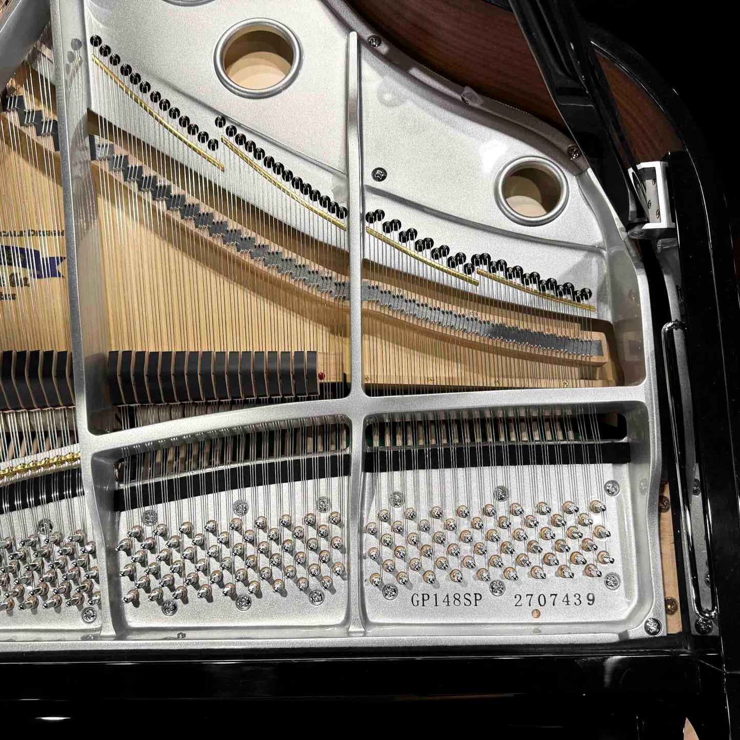 Hallet Davis 148 4'10" Nickel Trim Polished Black Baby Grand Piano with Self-Playing System