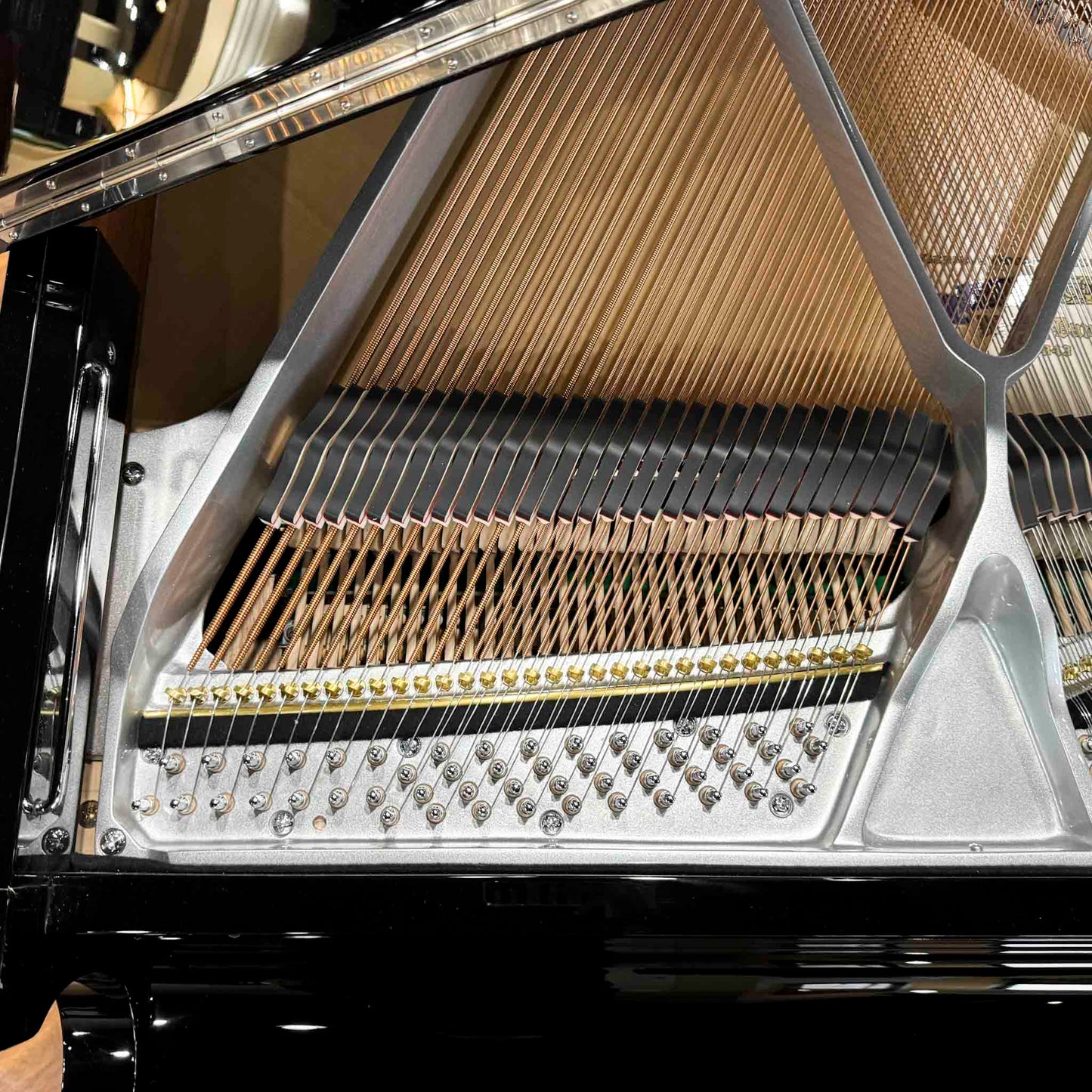 Hallet Davis 148 4'10" Nickel Trim Polished Black Baby Grand Piano with Self-Playing System