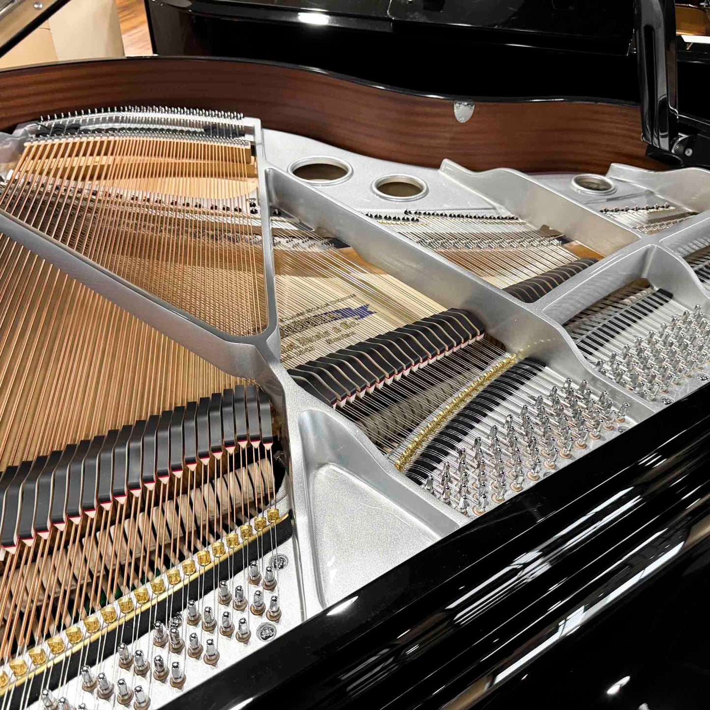 Hallet Davis 148 4'10" Nickel Trim Polished Black Baby Grand Piano with Self-Playing System