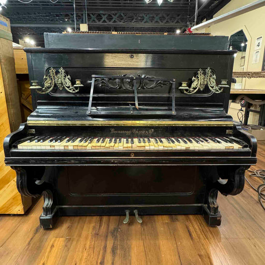 CURRENT SHOP WORK - 1860's Bernareggi 49" Black Wood Finish Upright Piano