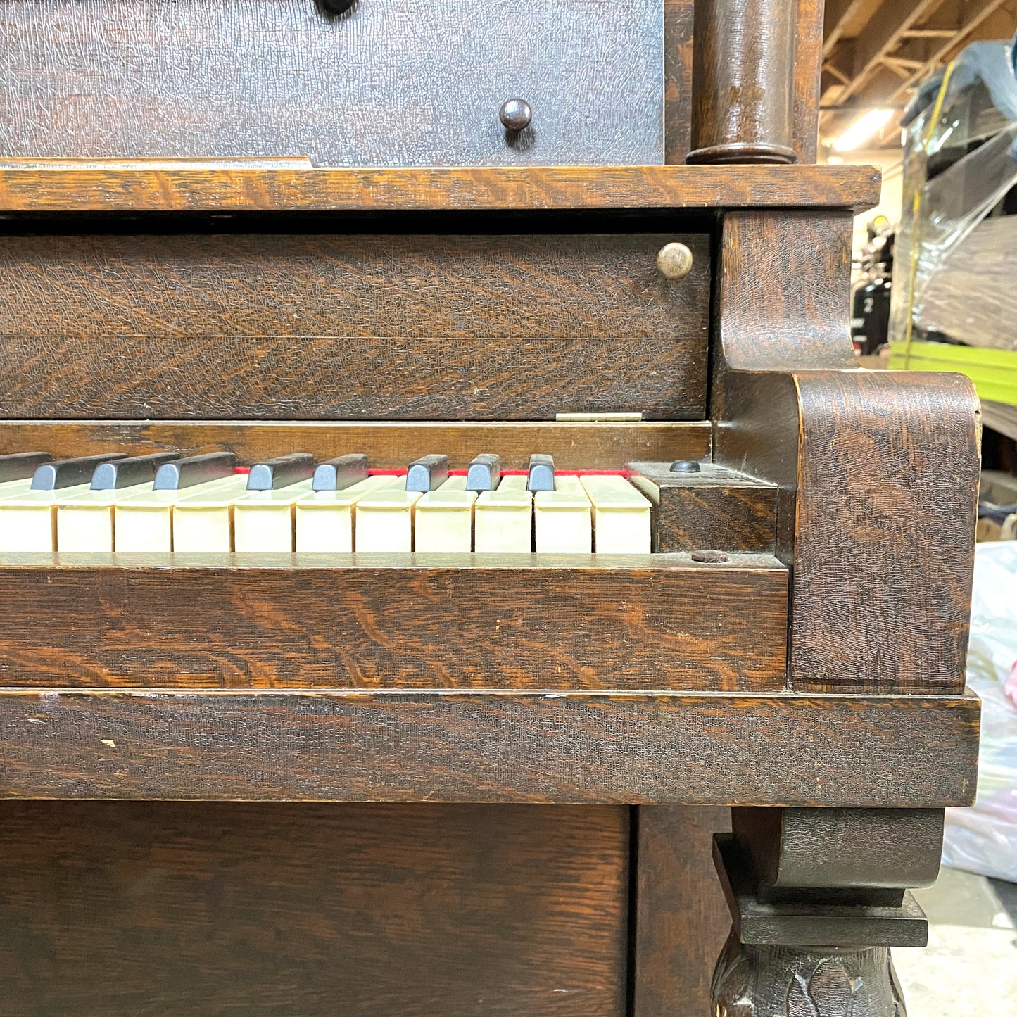 SOLD 1913 Brewster 56" Wood Finish Commissioned Upright Piano