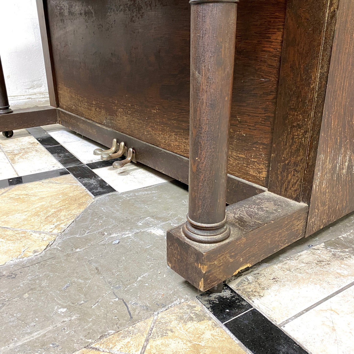SOLD 1913 Brewster 56" Wood Finish Commissioned Upright Piano