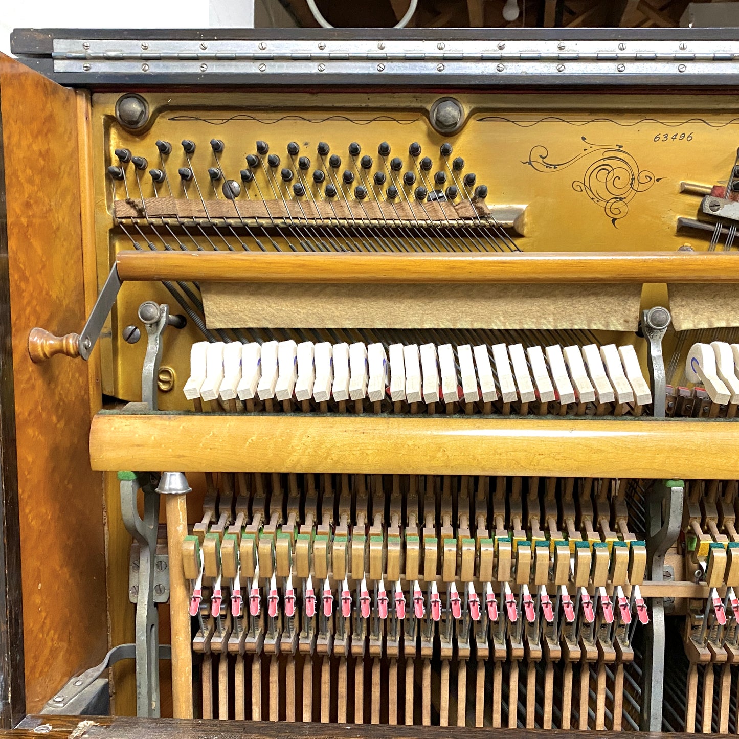 SOLD 1913 Brewster 56" Wood Finish Commissioned Upright Piano
