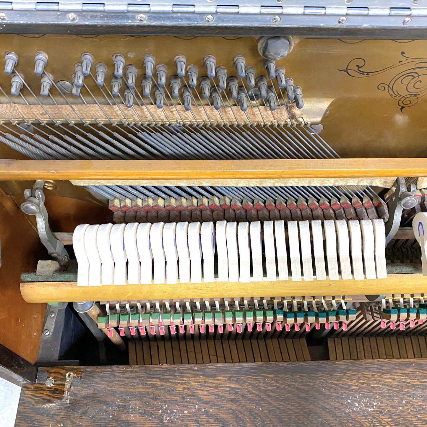 SOLD 1913 Brewster 56" Wood Finish Commissioned Upright Piano