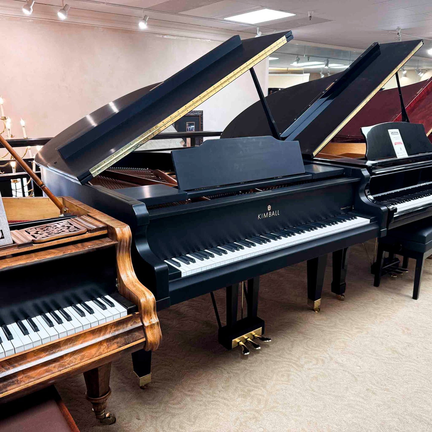 1993 Kimball 580P 5'8" Polished Black Grand Piano with Self Playing System