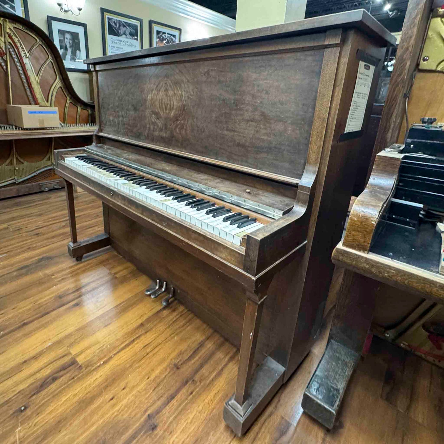 CURRENT SHOP WORK - 1924 Brinkerhoff 49" Wood Finish Commissioned Upright Piano