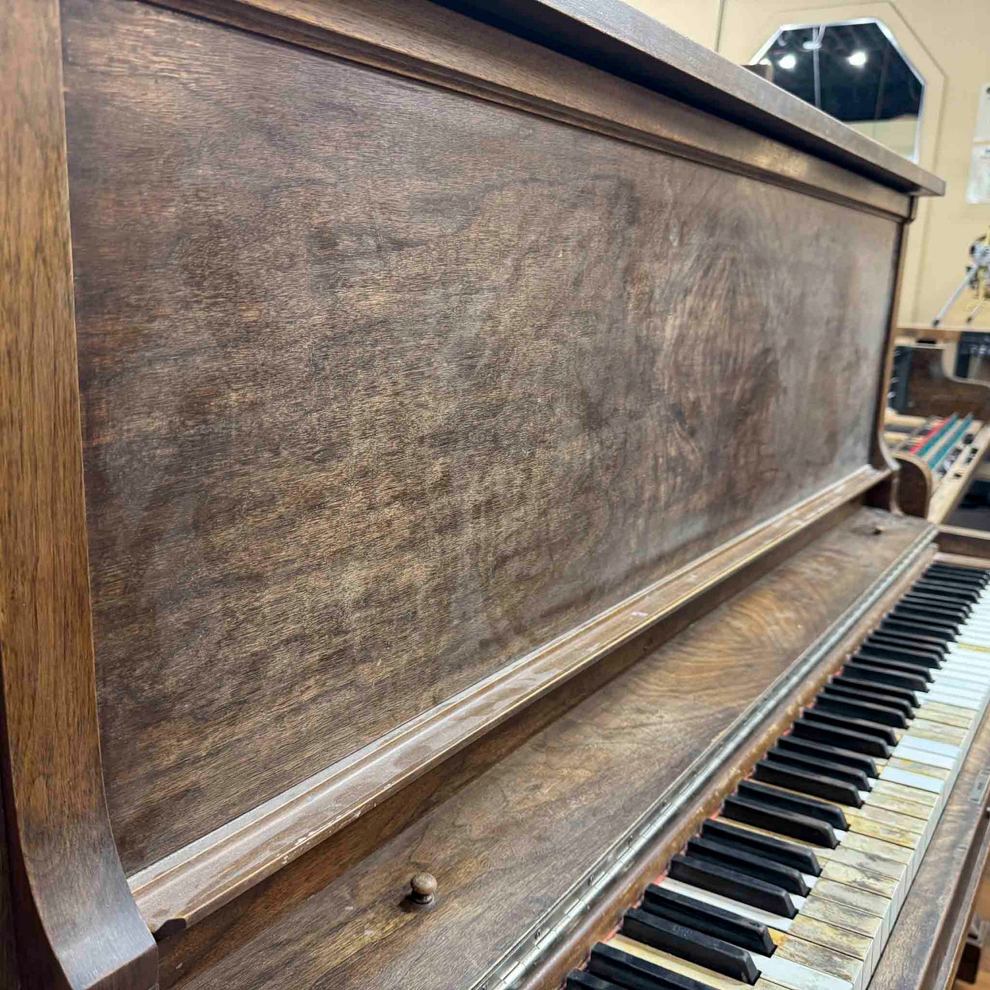 CURRENT SHOP WORK - 1924 Brinkerhoff 49" Wood Finish Commissioned Upright Piano