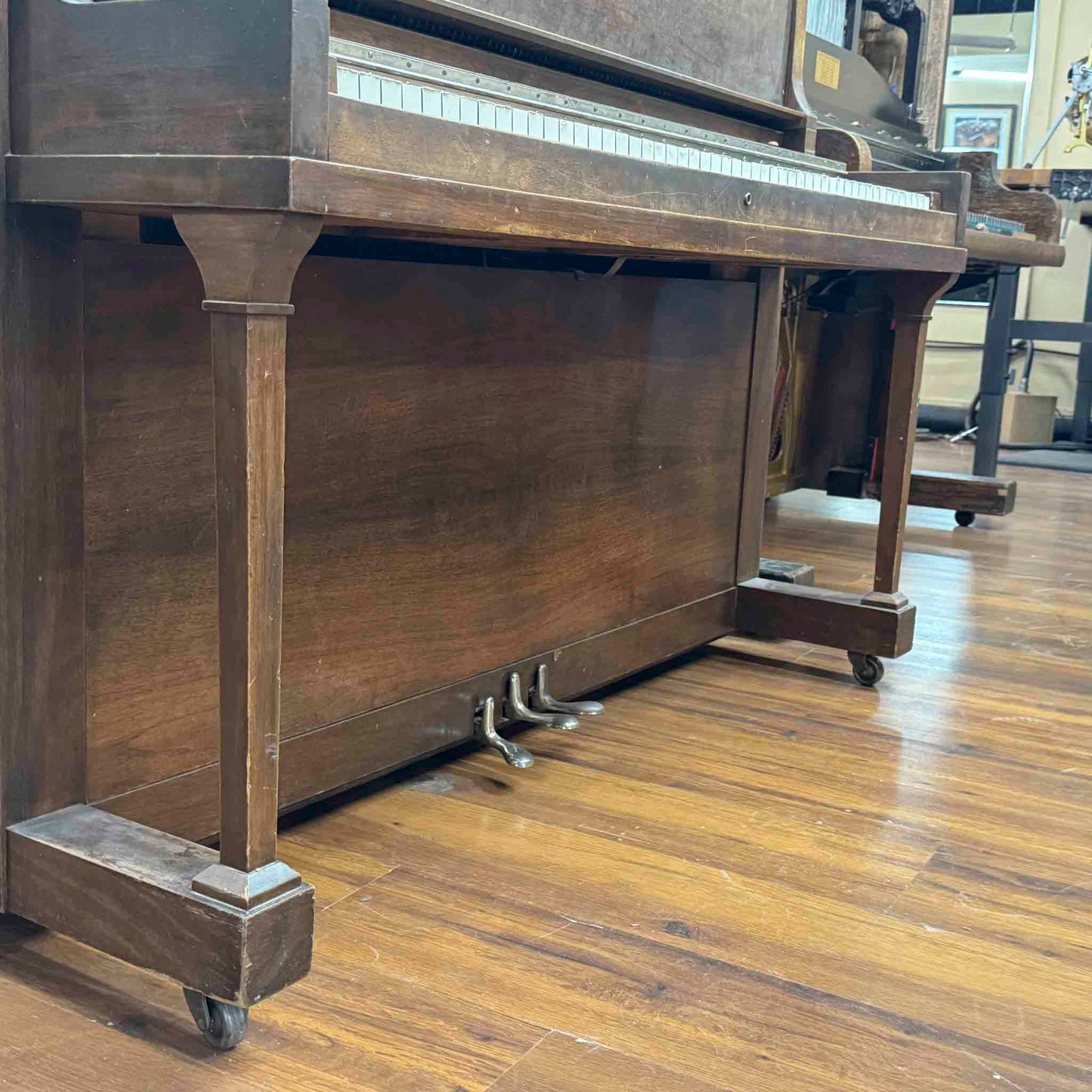CURRENT SHOP WORK - 1924 Brinkerhoff 49" Wood Finish Commissioned Upright Piano
