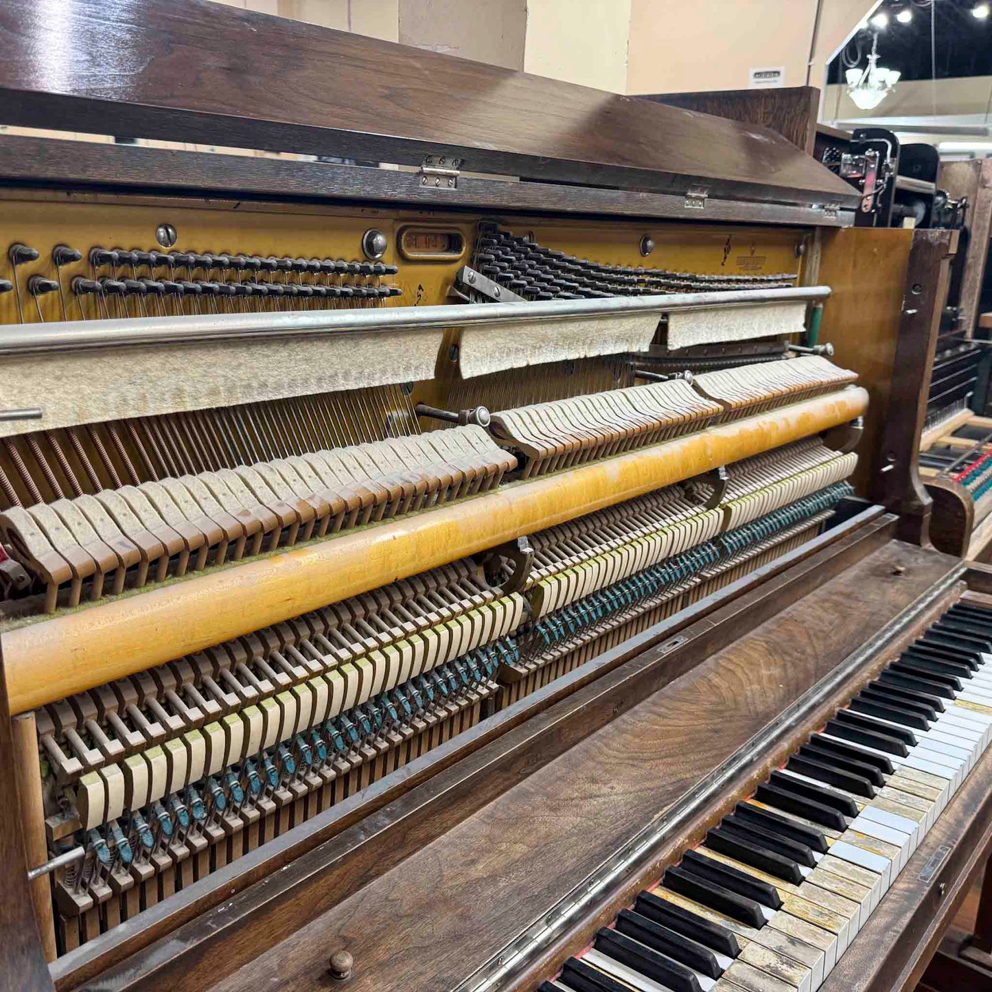 CURRENT SHOP WORK - 1924 Brinkerhoff 49" Wood Finish Commissioned Upright Piano
