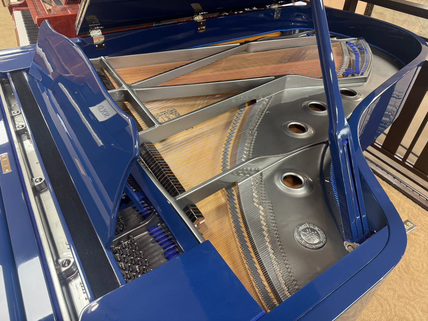 SOLD 1968 Yamaha C7 7'6" Custom Blue Finish Commissioned Grand Piano