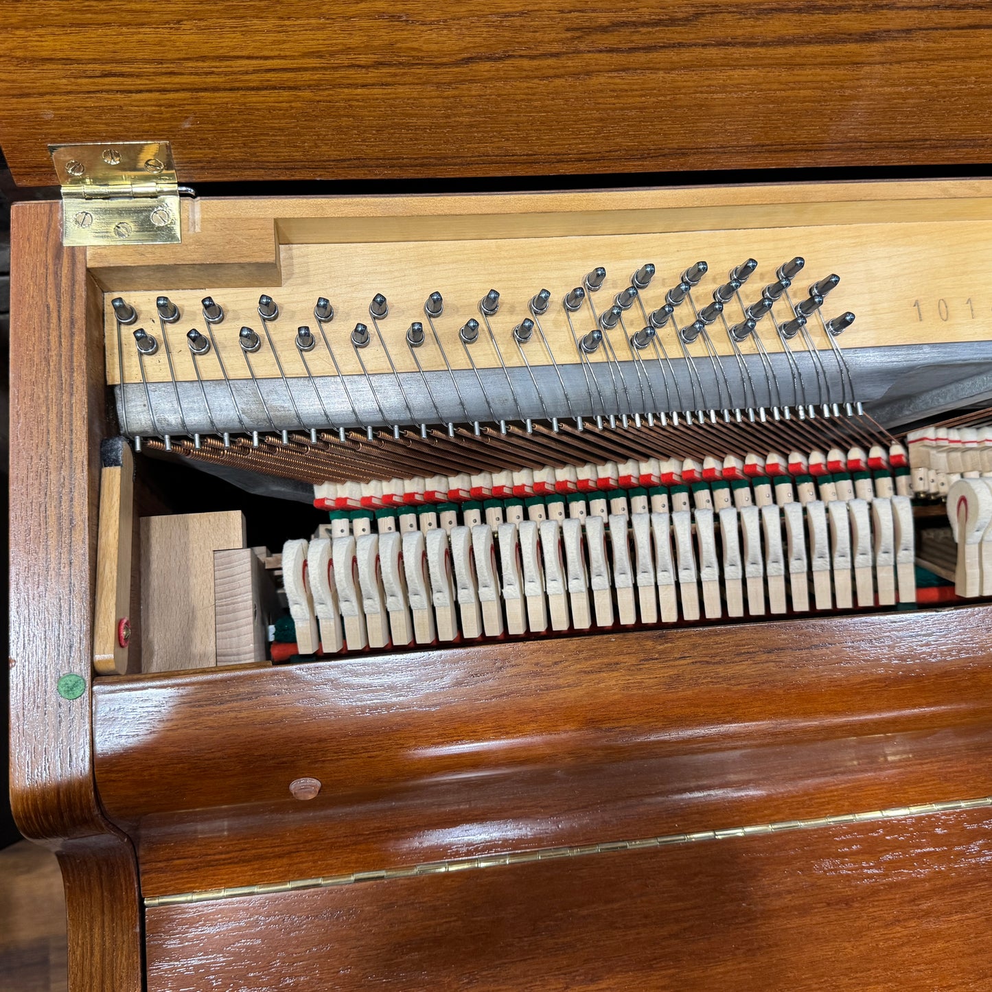 SOLD 1960 Louis Zwicki 36" Teak Wood Finish Spinet Piano