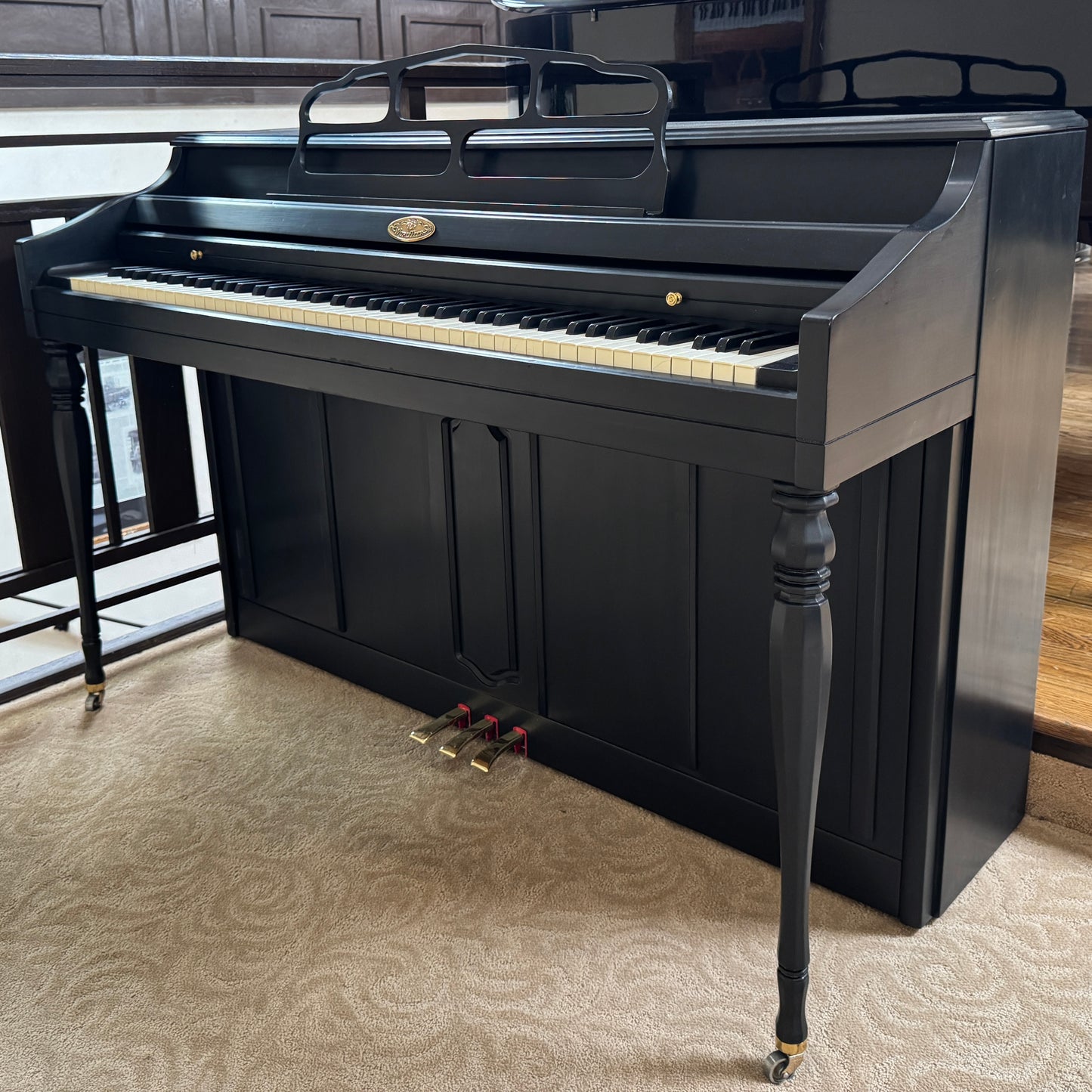 1974 Wurlitzer Satin Black Spinet Piano