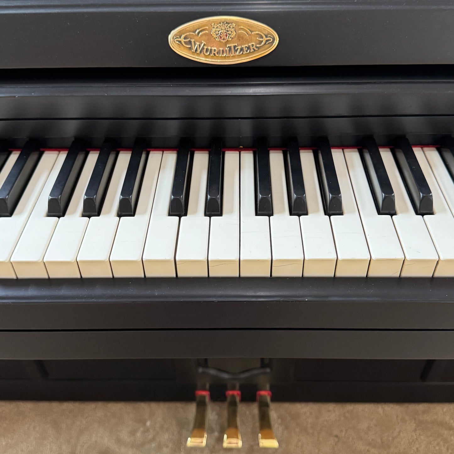 1974 Wurlitzer Satin Black Spinet Piano