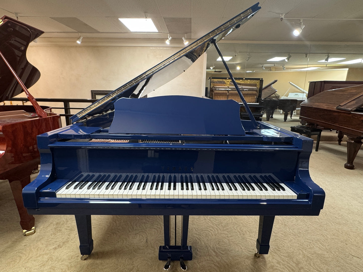 SOLD 1968 Yamaha C7 7'6" Custom Blue Finish Commissioned Grand Piano