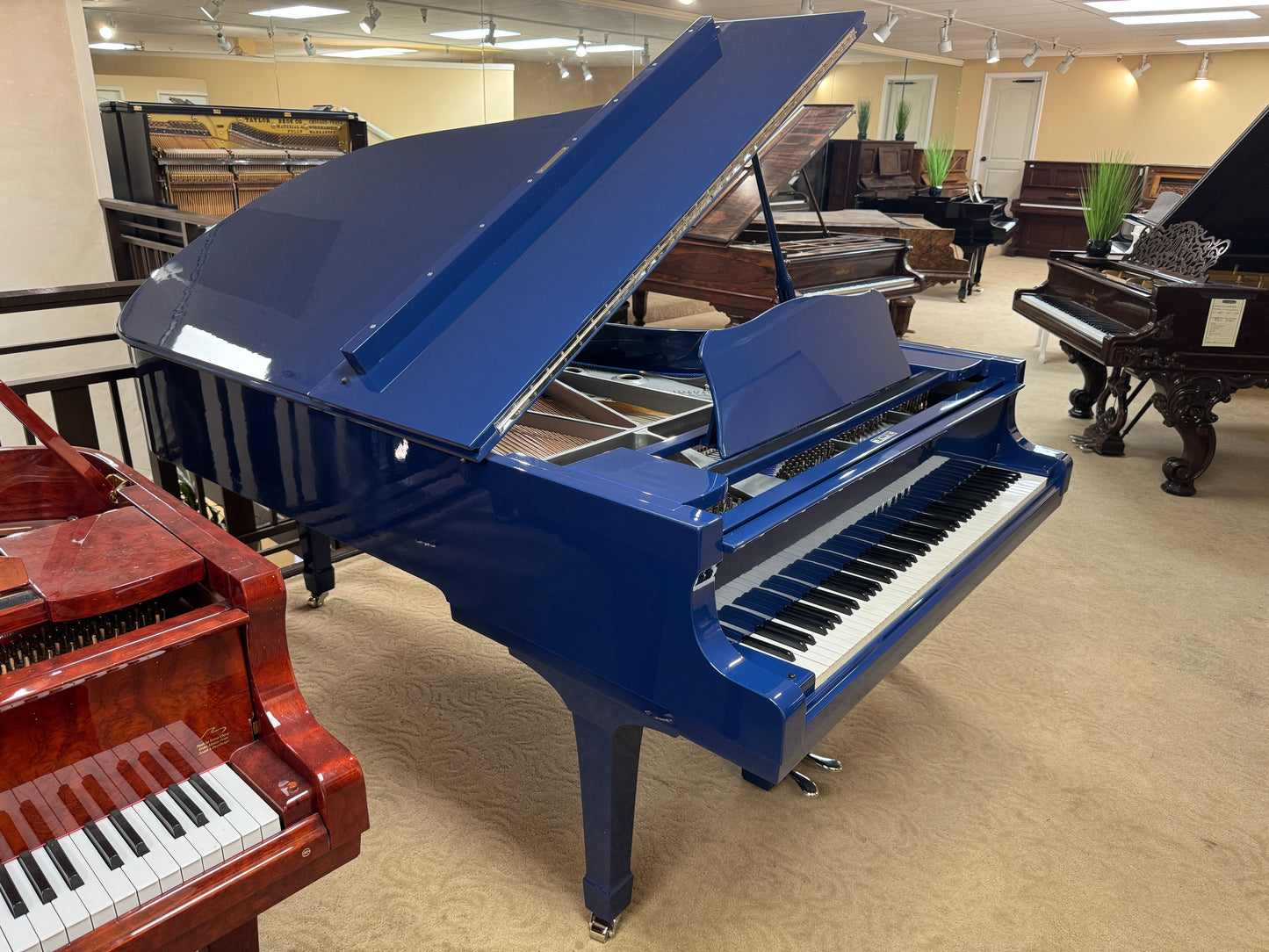 SOLD 1968 Yamaha C7 7'6" Custom Blue Finish Commissioned Grand Piano