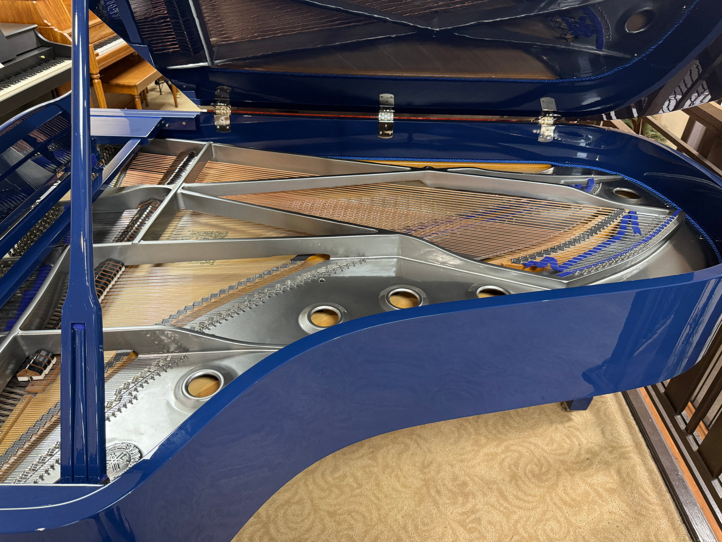 SOLD 1968 Yamaha C7 7'6" Custom Blue Finish Commissioned Grand Piano