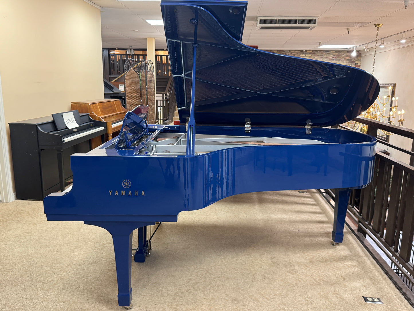 SOLD 1968 Yamaha C7 7'6" Custom Blue Finish Commissioned Grand Piano