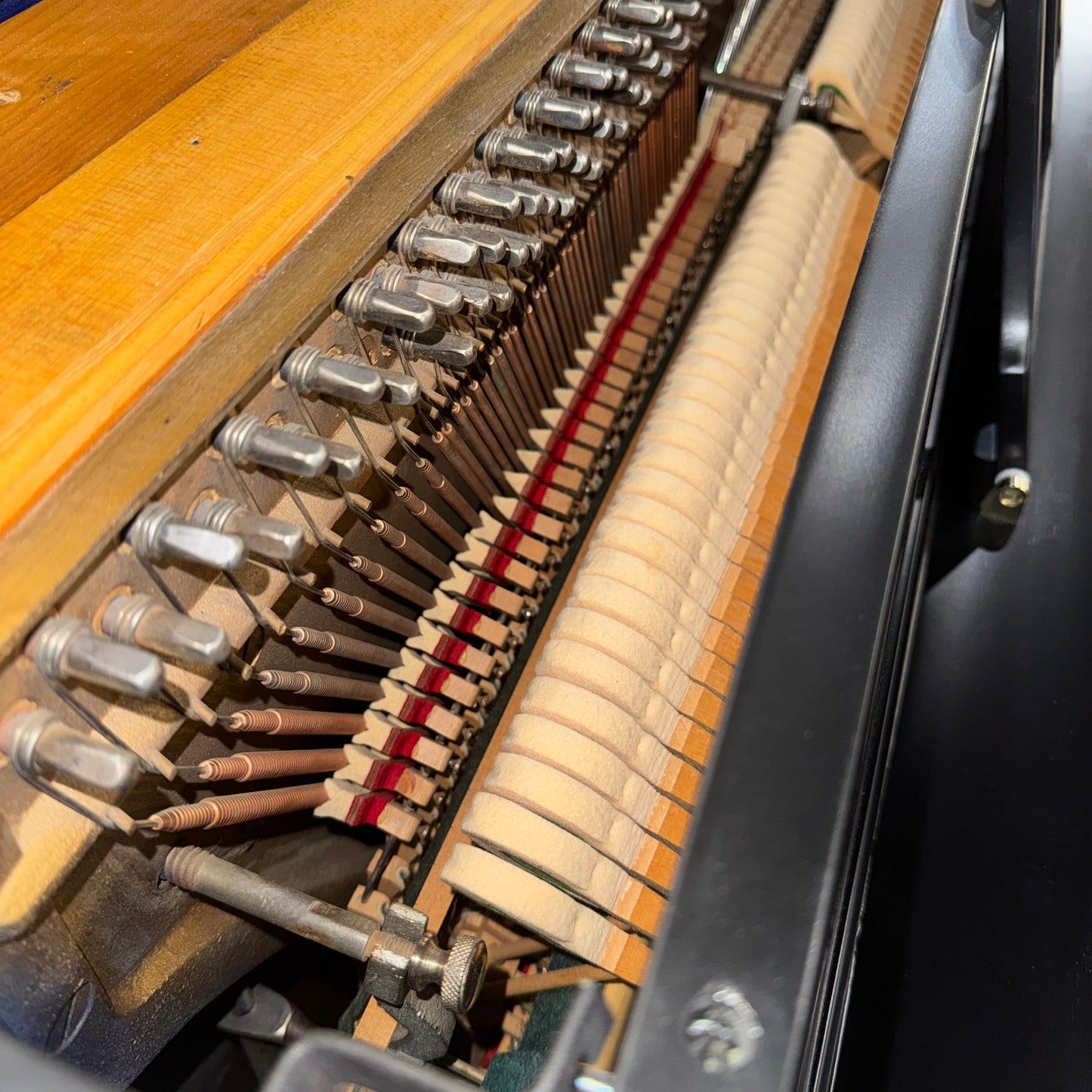 1956 Grinnell Bros 39" Satin Black Spinet Piano
