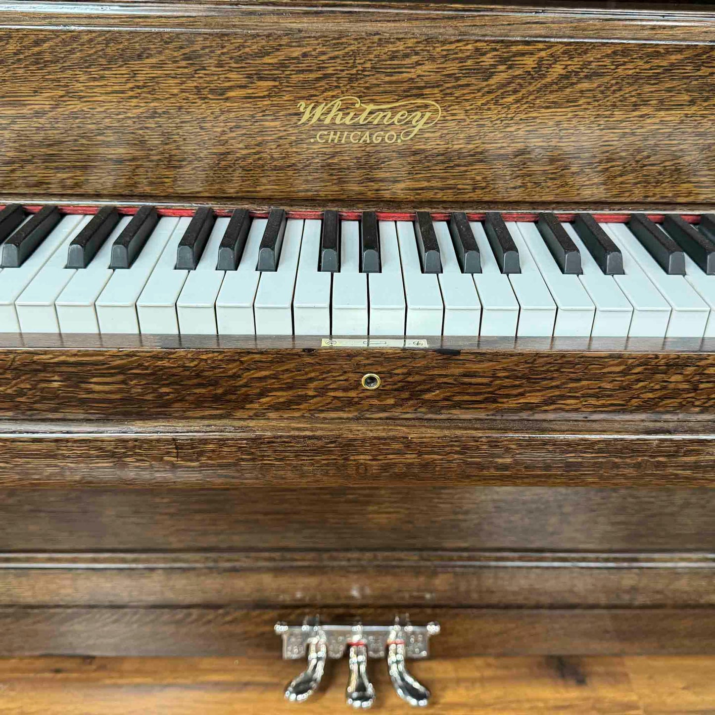 SOLD 1904 Whitney 56" Wood Finish Commissioned Upright Piano