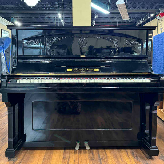 CURRENT SHOP WORK - 1909 Friedrich Prein 51.5" Polished Black Commissioned Upright Piano