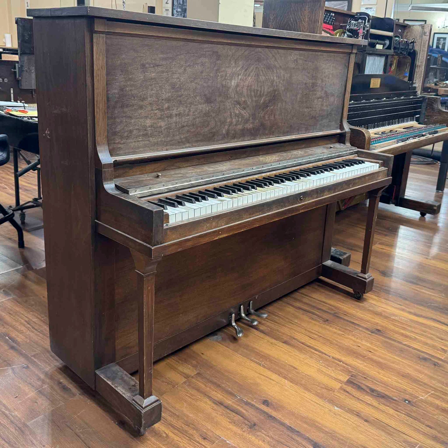CURRENT SHOP WORK - 1924 Brinkerhoff 49" Wood Finish Commissioned Upright Piano