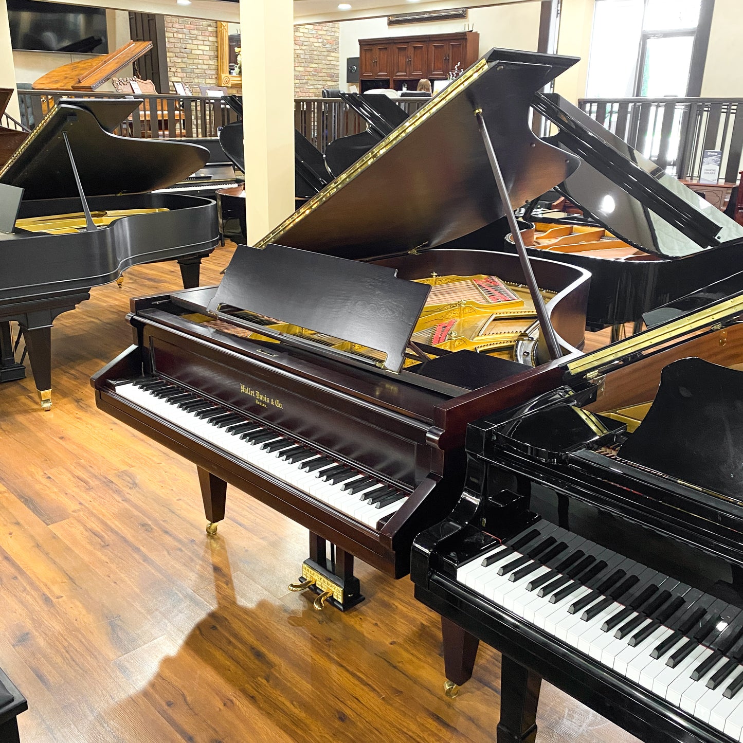1885 Hallet Davis 6'8" Wood Finish Grand Piano