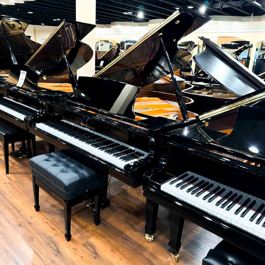 Hallet Davis 170 5'7" Polished Black Grand Piano with QRS Self Playing System