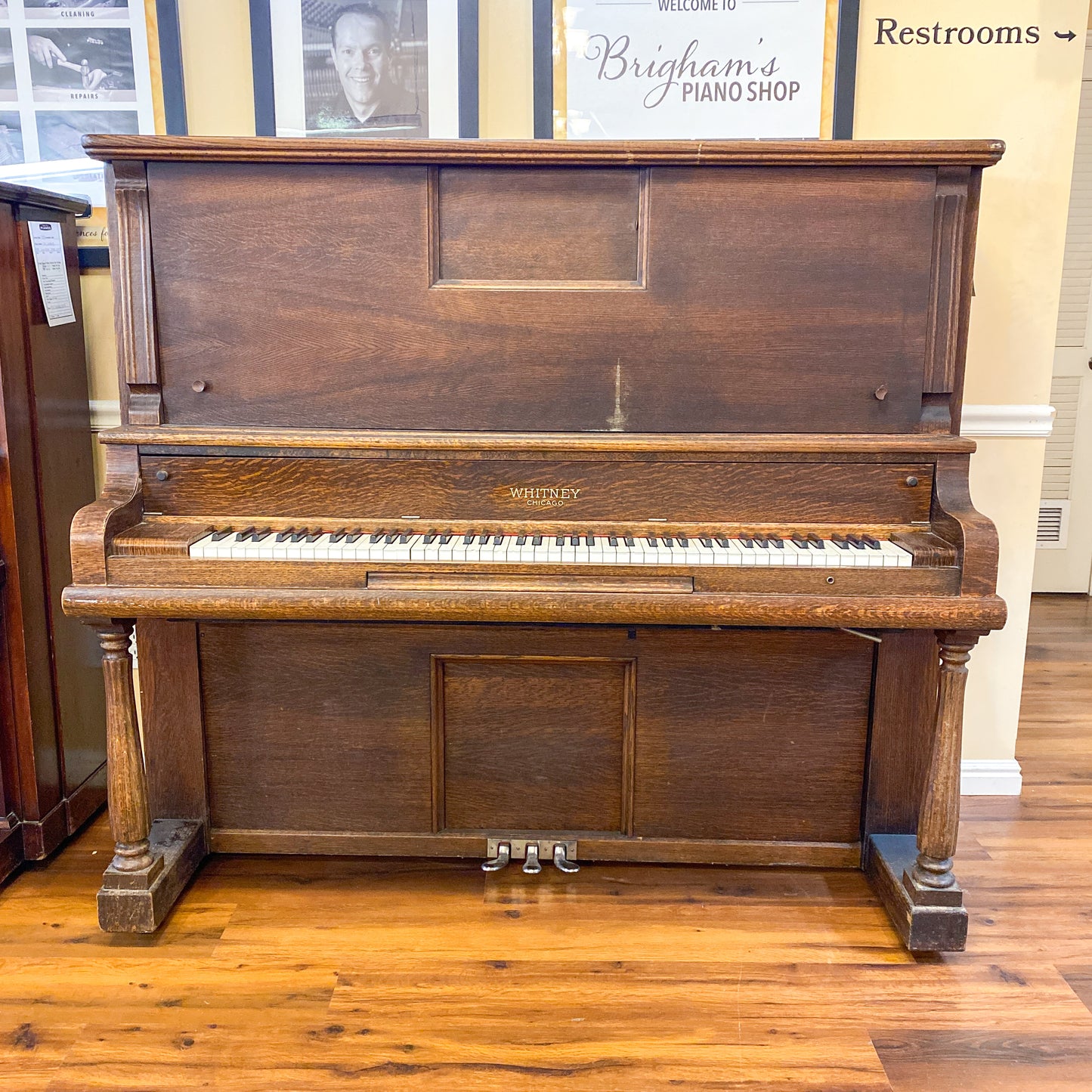 SOLD 1913 Whitney Wood Finish Commissioned Upright Piano