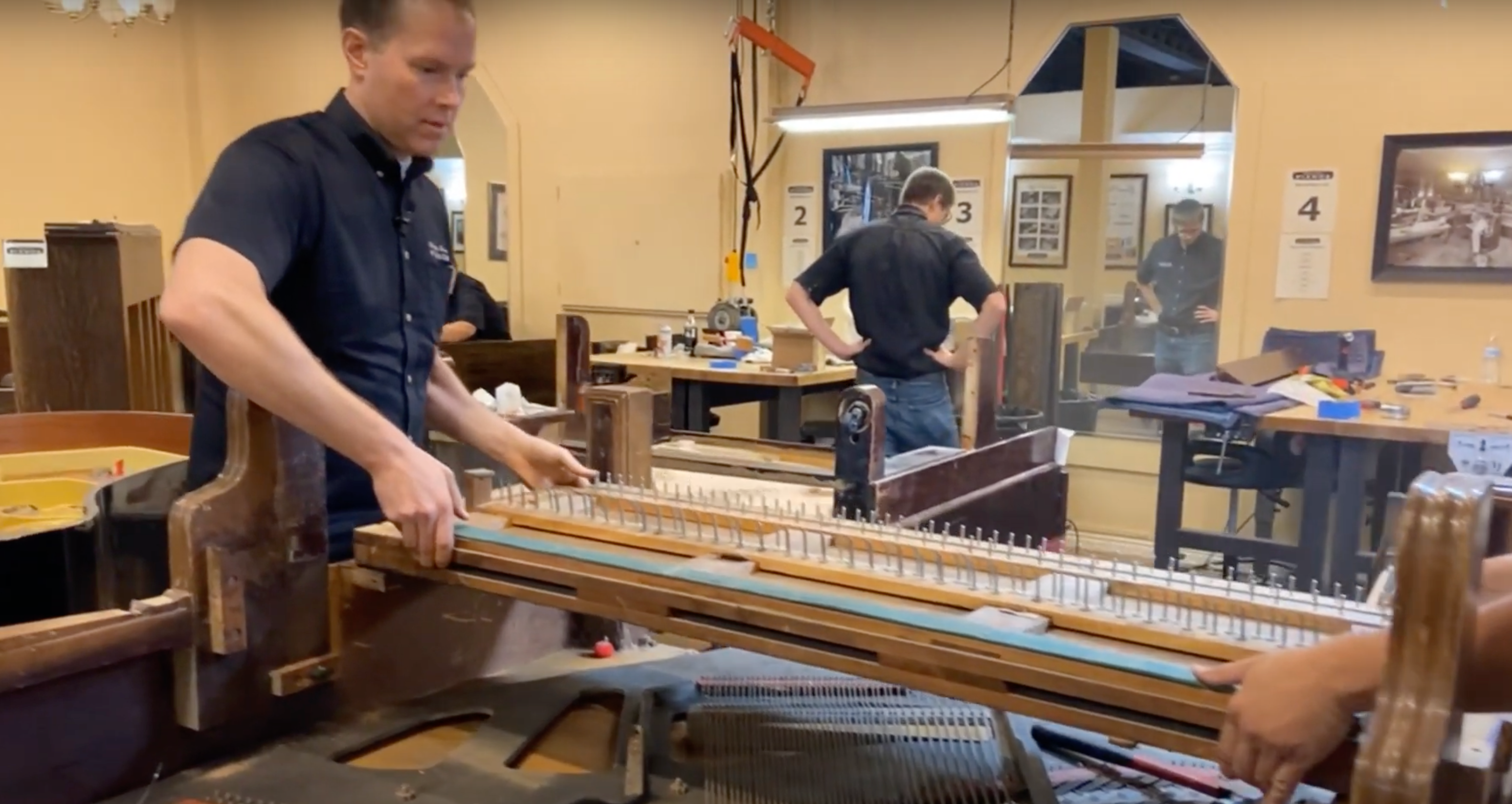 Load video: A day in the piano shop at Brigham Larson Pianos