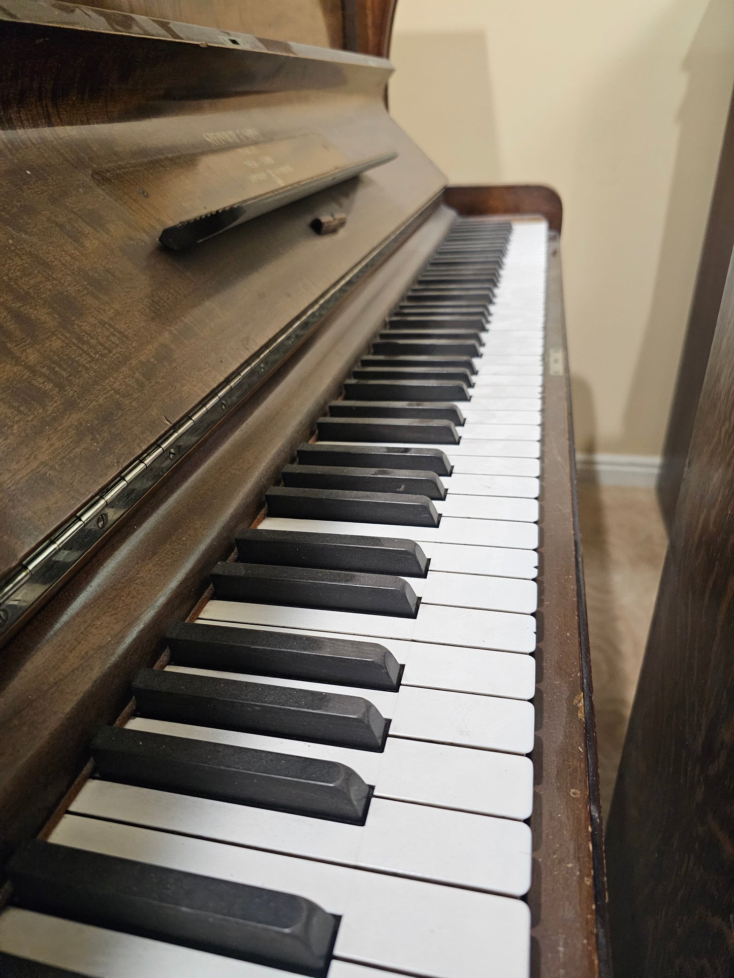 AVAILABLE TO RESTORE: CALL FOR CUSTOM PRICING - 1910 Steinway 53" Walnut Finish Upright Piano