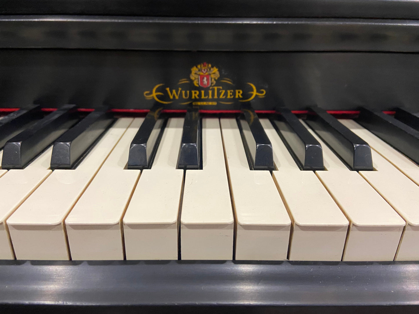 Image 4 of 1954 Wurlitzer spinet / Satin Ebony 37"