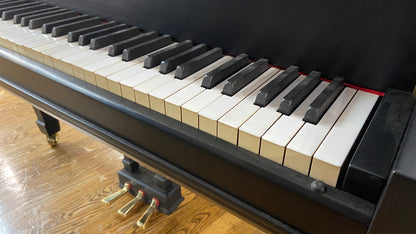 Image 4 of Black Satin Refinished Grand Piano with ORIGINAL Ebony Keytops That Look Like NEW! with QRS Self Playing System