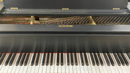 Image 6 of Black Satin Refinished Grand Piano with ORIGINAL Ebony Keytops That Look Like NEW! with QRS Self Playing System