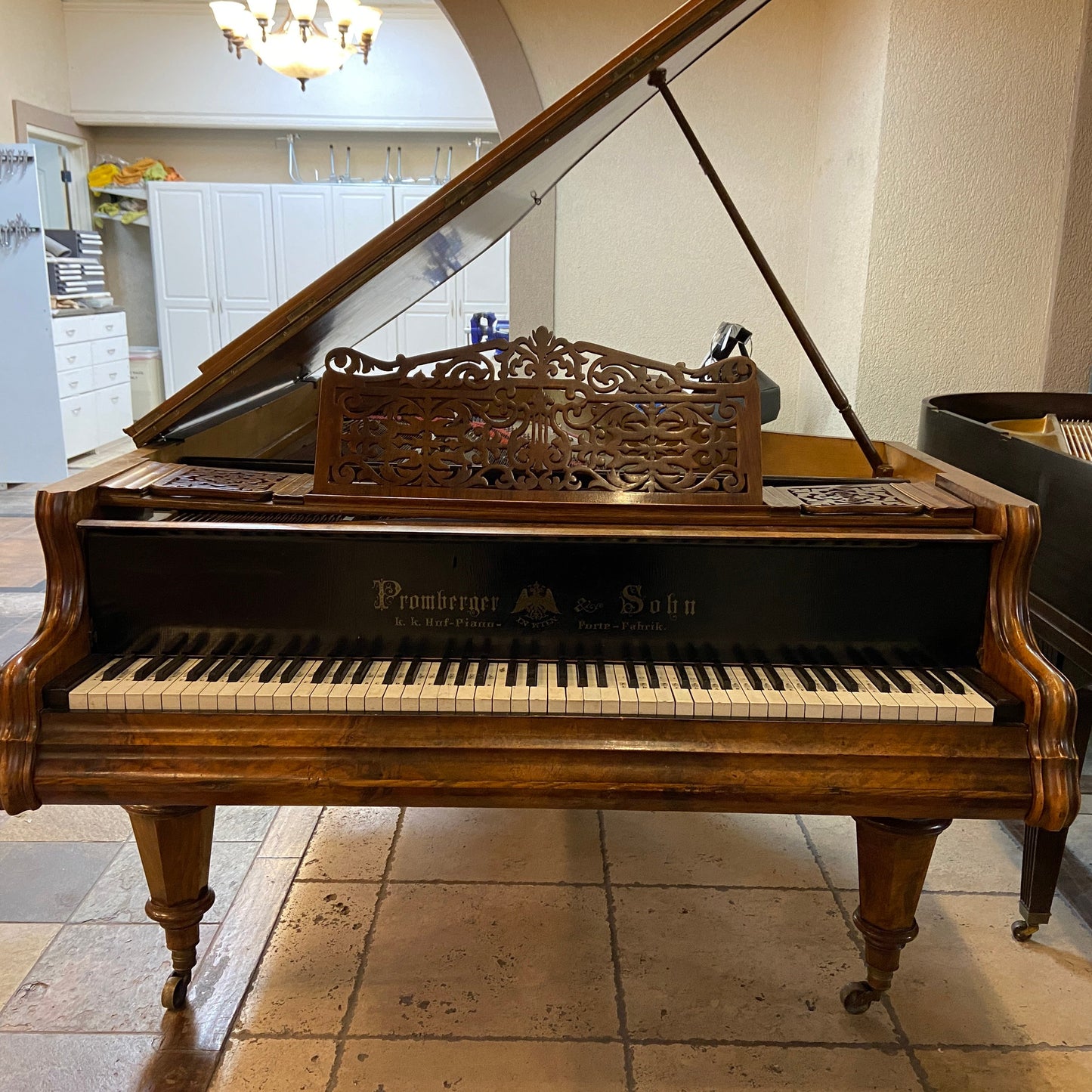 Image 2 of Unique Vienese Action - Straight Strung - An Artifact of Piano History! with QRS Self Playing System