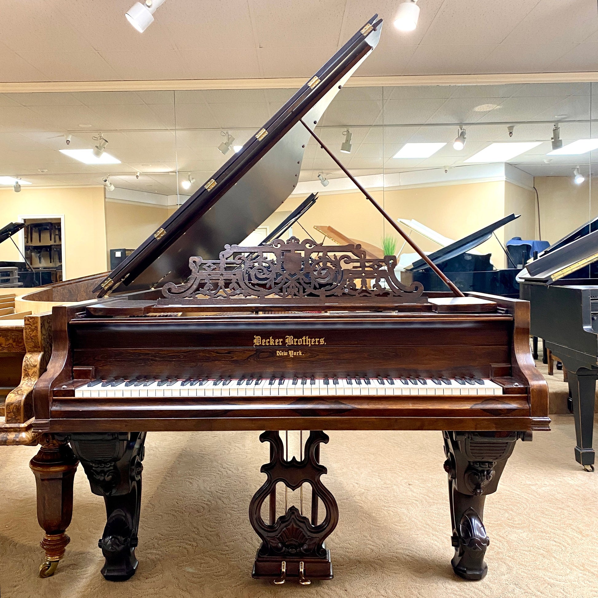 Image 2 of 1869 Decker & Bros Concert Grand 9' with QRS Self Playing System