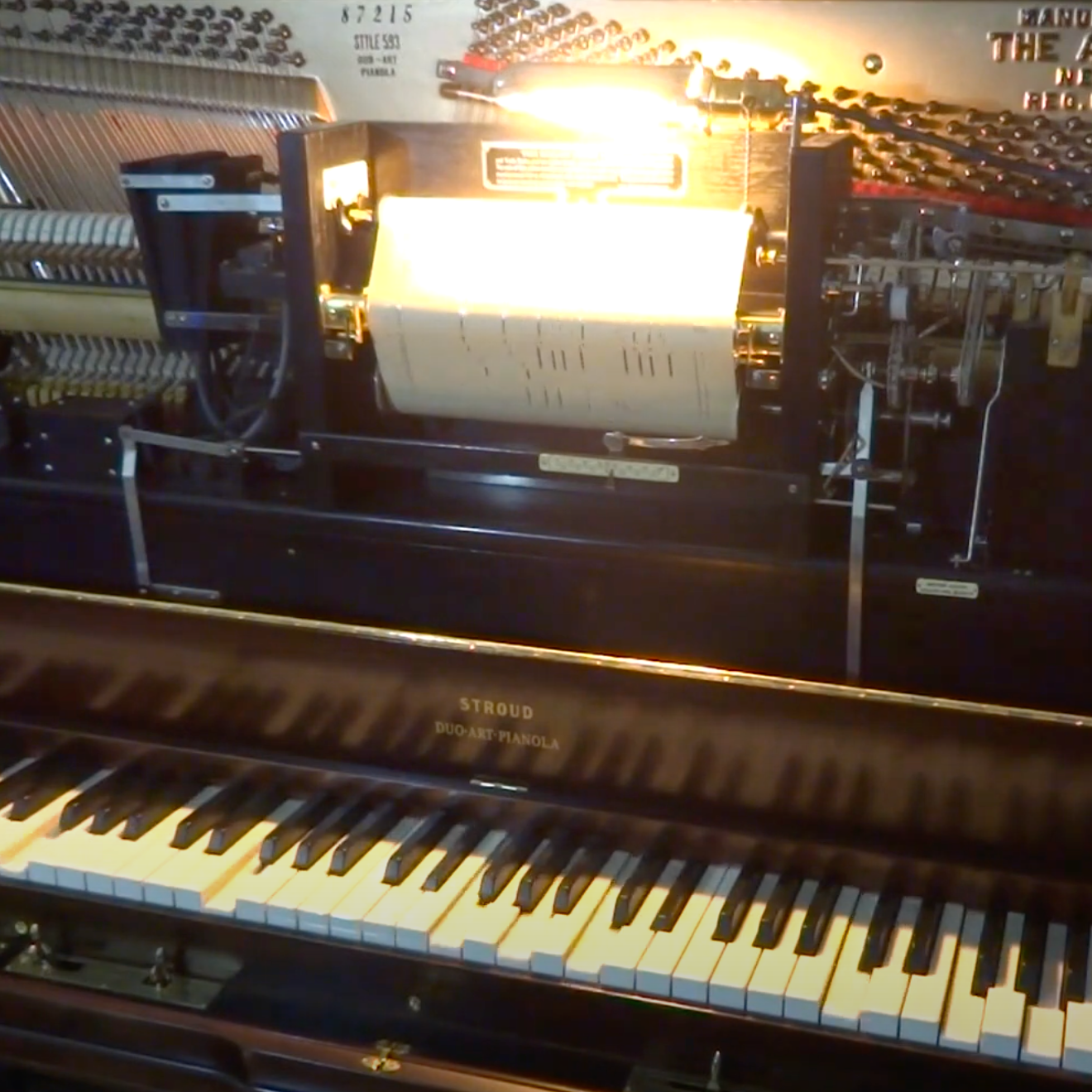 SOLD 1928 Stroud Wood Finish Commissioned Upright Vintage Player Piano