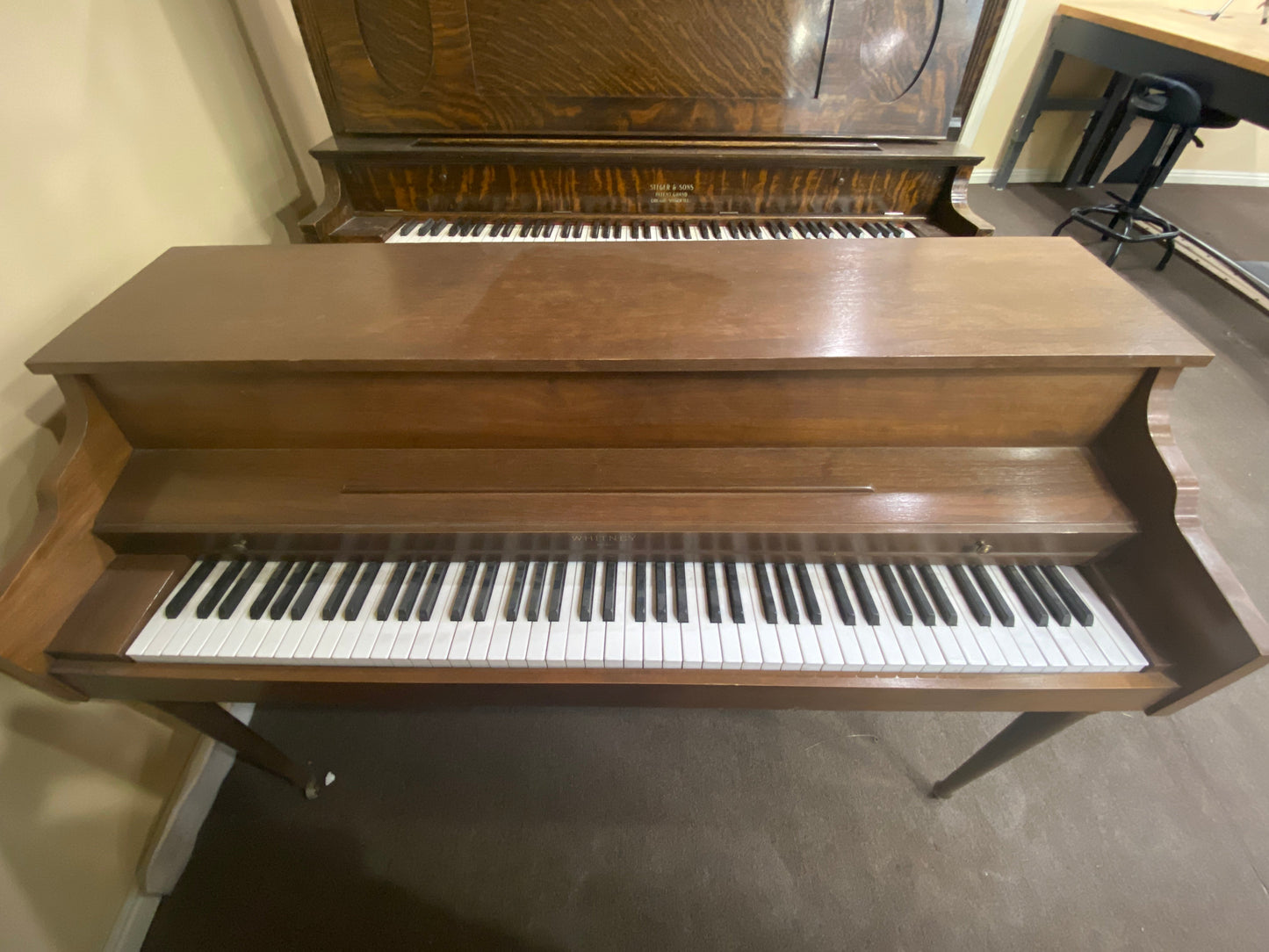 Image 4 of 1983 Kimball Whitney Spinet 38"' / Satin Ebony