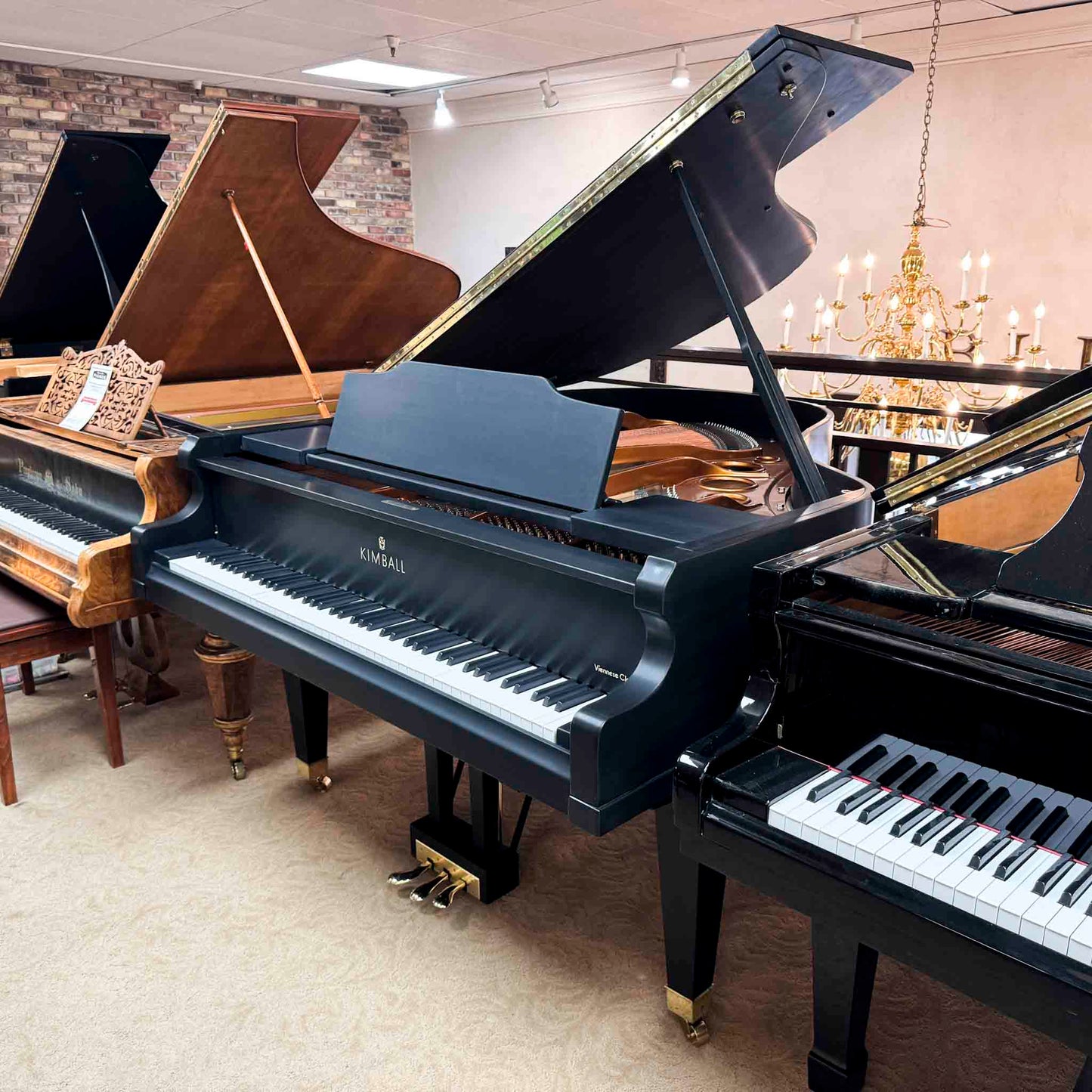 1993 Kimball 580P 5'8" Polished Black Grand Piano with Self Playing System